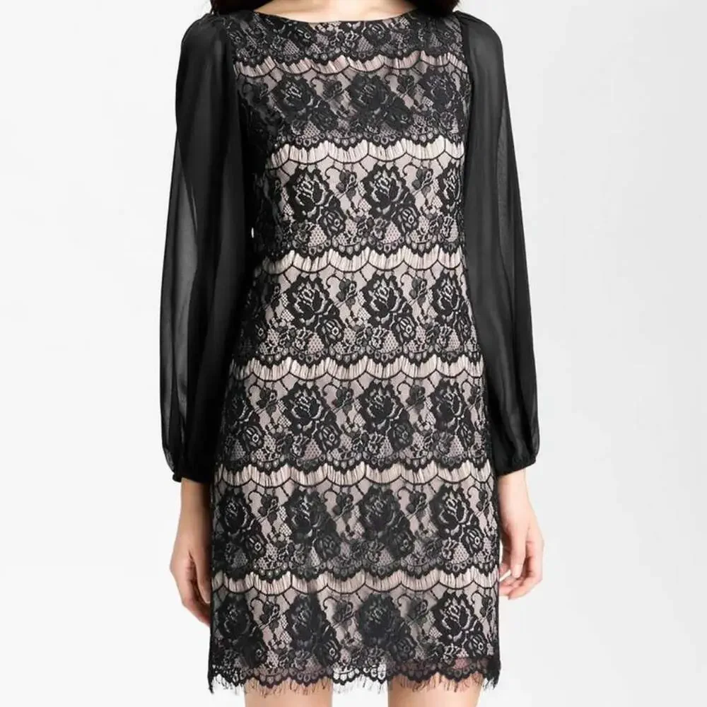 eliza j lace overlay sheath dress Lace Cocktail Dress